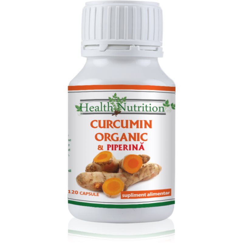 HEALTH NUTRITION Curcumin Organic + Piperina antioxidant natural în capsule 120 caps.