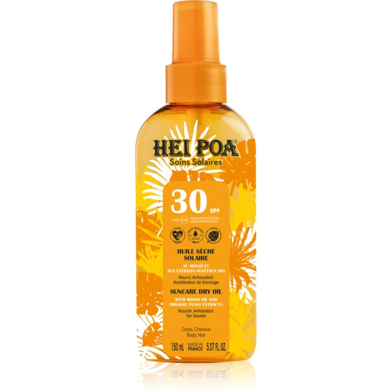 Hei Poa Tahiti Monoi Oil ulei de bronzat pentru piele uscata SPF 30 150 ml