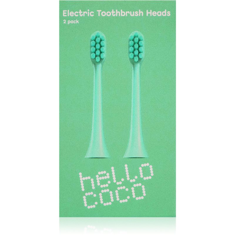 Hello Coco Electric Toothbrush Heads Green capete de schimb pentru periuta de dinti 2 buc