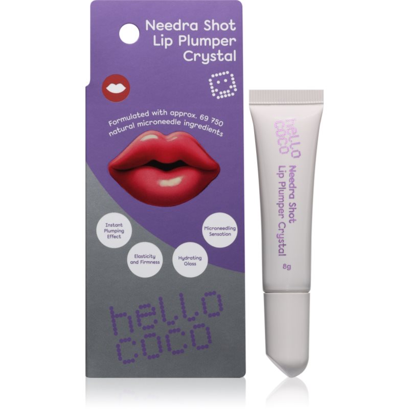 hello coco Needra Shot Lip Plumper lip gloss cu efect de crestere culoare Crystal 8 g