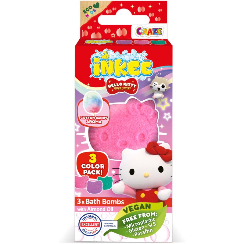 Hello Kitty Bath bombă de baie pentru copii 3x15 g