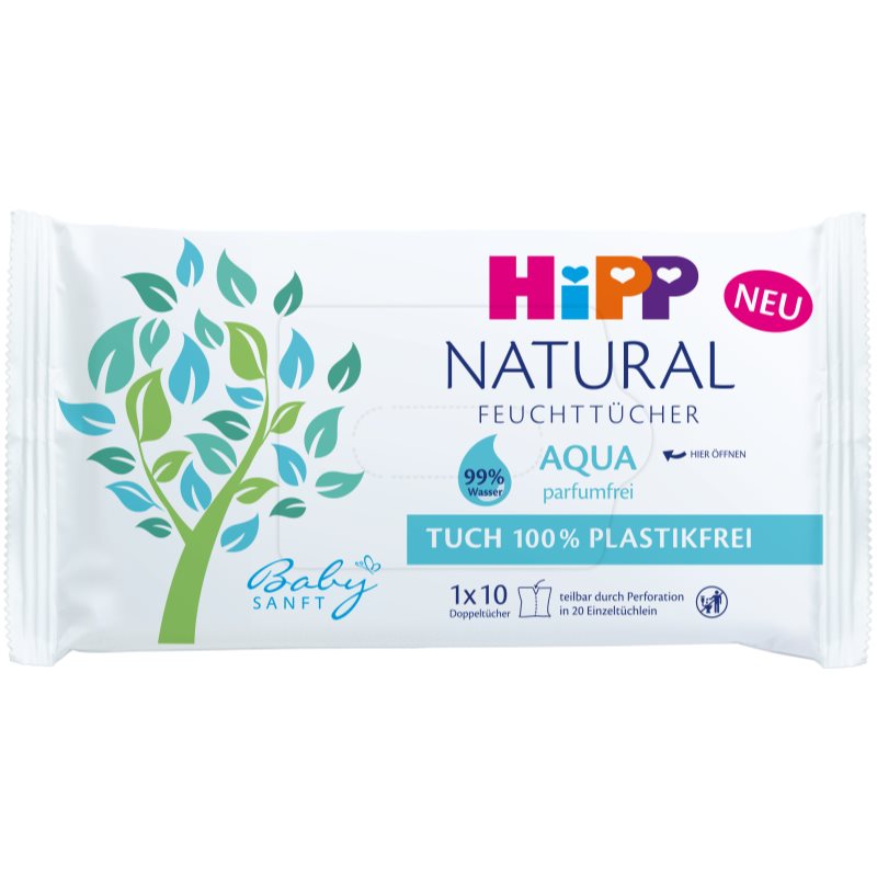 Hipp Babysanft Aqua Natural Servetele umede pentru nou-nascuti si copii 10 buc