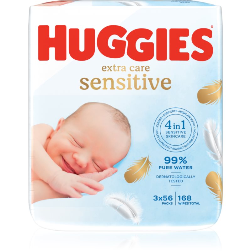 Huggies Extra Care Triplo șervețele umede pentru copii 3x56 buc