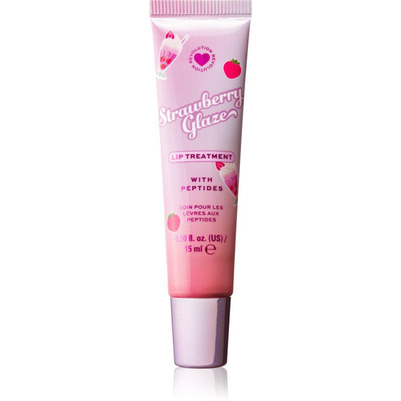 I Heart Revolution Milkshake Strawberry Glaze balsam de buze nutritiv pentru un look perfect cu peptide 9 ml