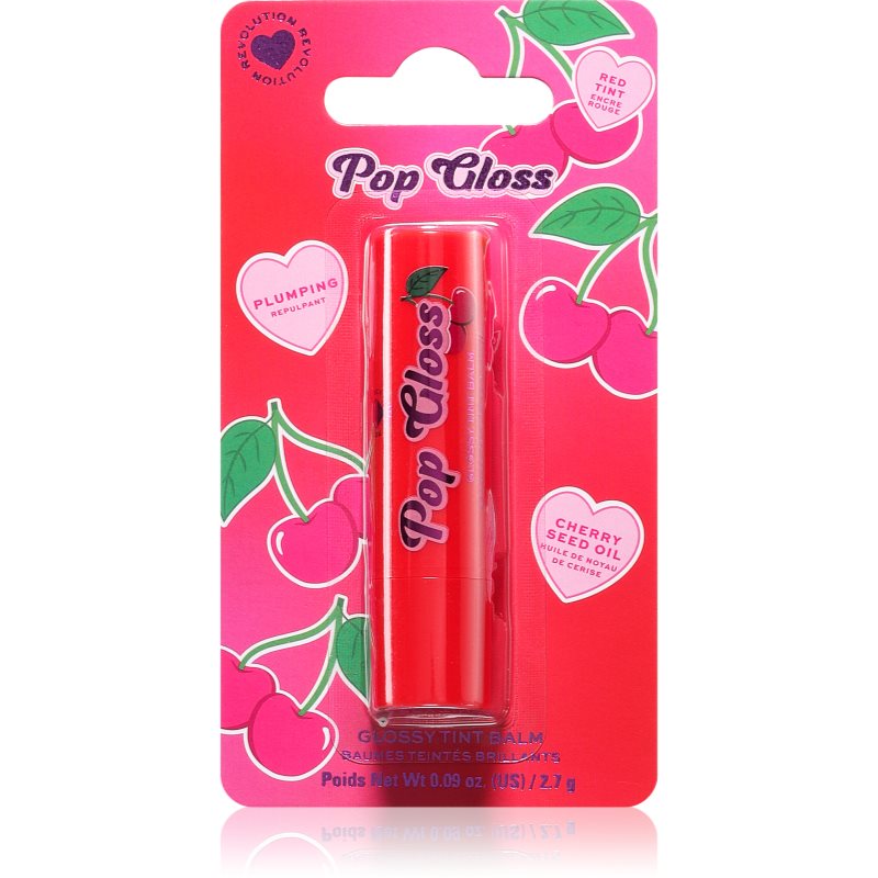 I Heart Revolution Pop Gloss balsam de buze tonifiant culoare Cherry Red 2.7 g