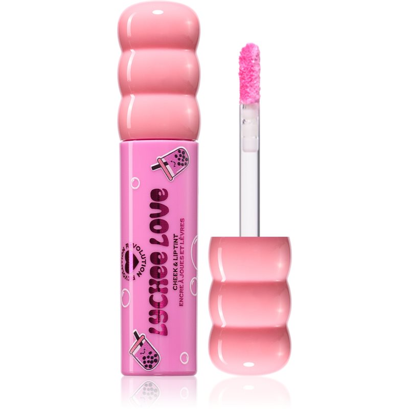 I Heart Revolution Bubble Tea Milky Blush & Lip fard multifuncțional, pentru buze și obraz culoare Lychee Love Pink 1.8 ml