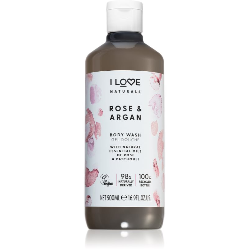 I love... Naturals Rose & Argan gel de dus imbatator cu aromă de trandafiri 500 ml