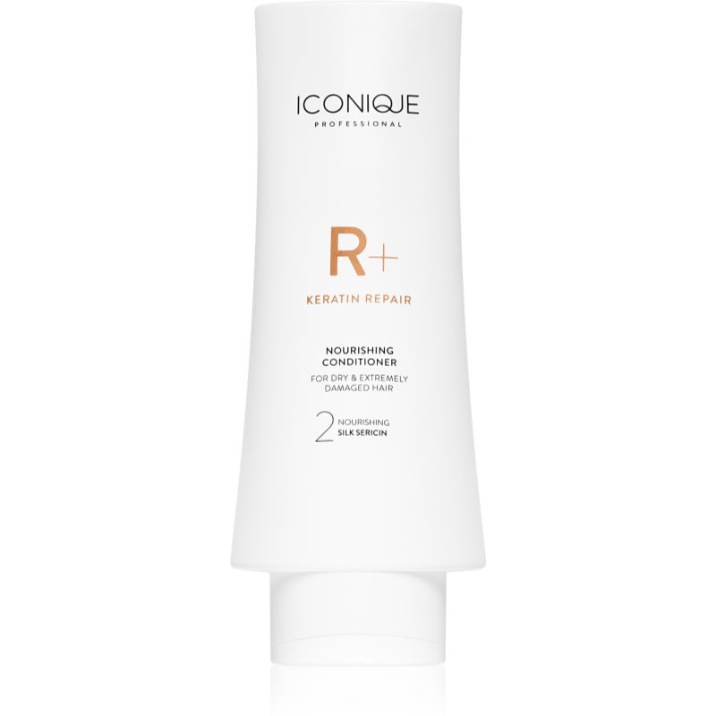 ICONIQUE Professional R+ Keratin repair Nourishing conditioner balsam regenerant cu keratina pentru păr uscat și deteriorat 200 ml