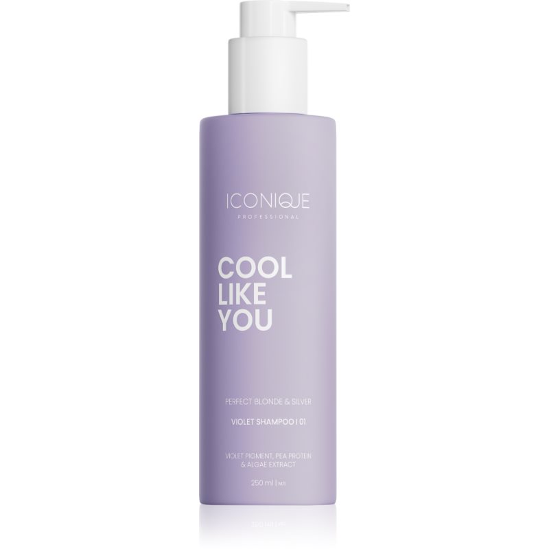 ICONIQUE Professional COOL LIKE YOU Perfect Blonde & Silver Violet șampon pentru neutralizarea tonurilor de galben 250 ml