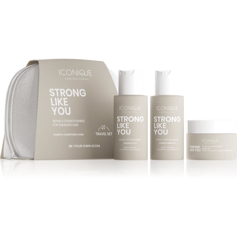 ICONIQUE Professional STRONG LIKE YOU Repair & Strengthening Set Seturi pentru voiaj pentru par deteriorat