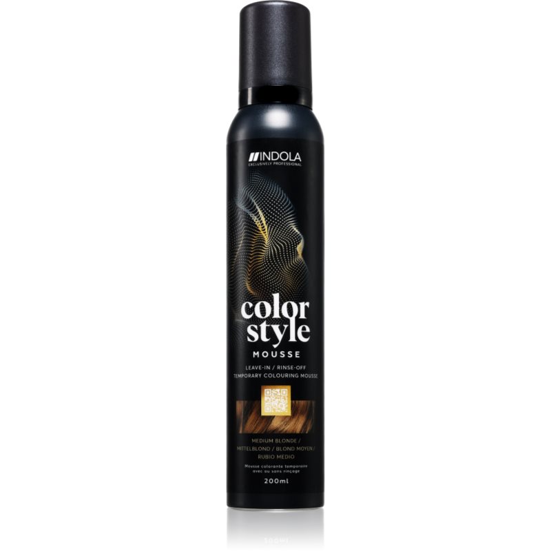 Indola Color Style Mousse spuma tonica pentru păr culoare Medium Blonde 200 ml