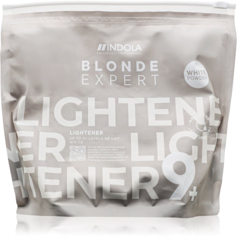 Indola Blond Expert Lightener 9+ pudra decoloranta pentru par vopsit sau suvitat White 450 g