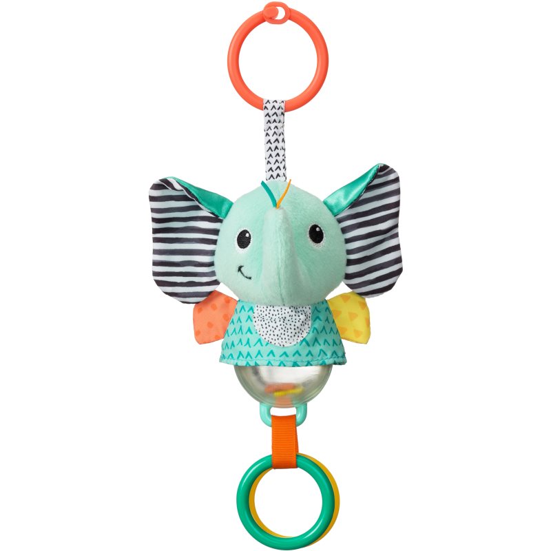 Infantino Sensory Rattle Elephant jucărie suspendabilă contrastantă