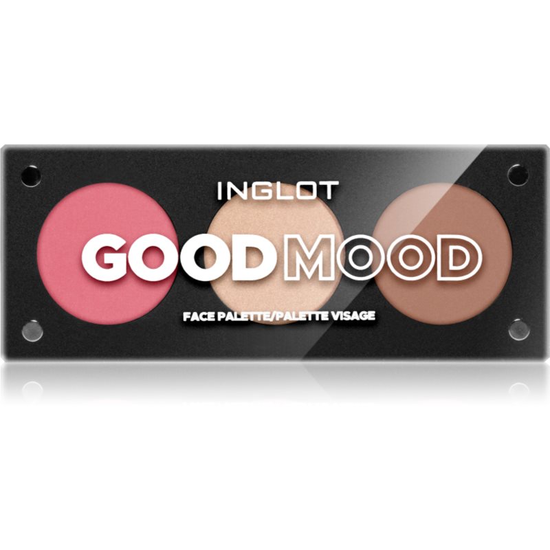 Inglot Face Palette iluminator, pudră bronzantă și blush culoare Good Mood 7 g