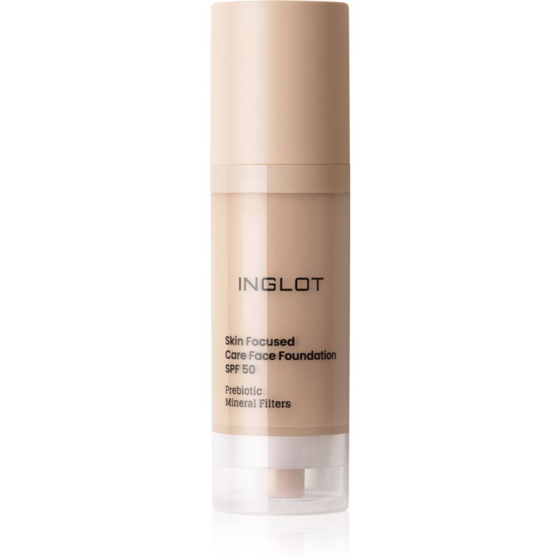 Inglot Skin Focused Care Face Foundation SPF 50 acoperire make-up SPF 50 culoare 303 Porcelain Beige 30 ml
