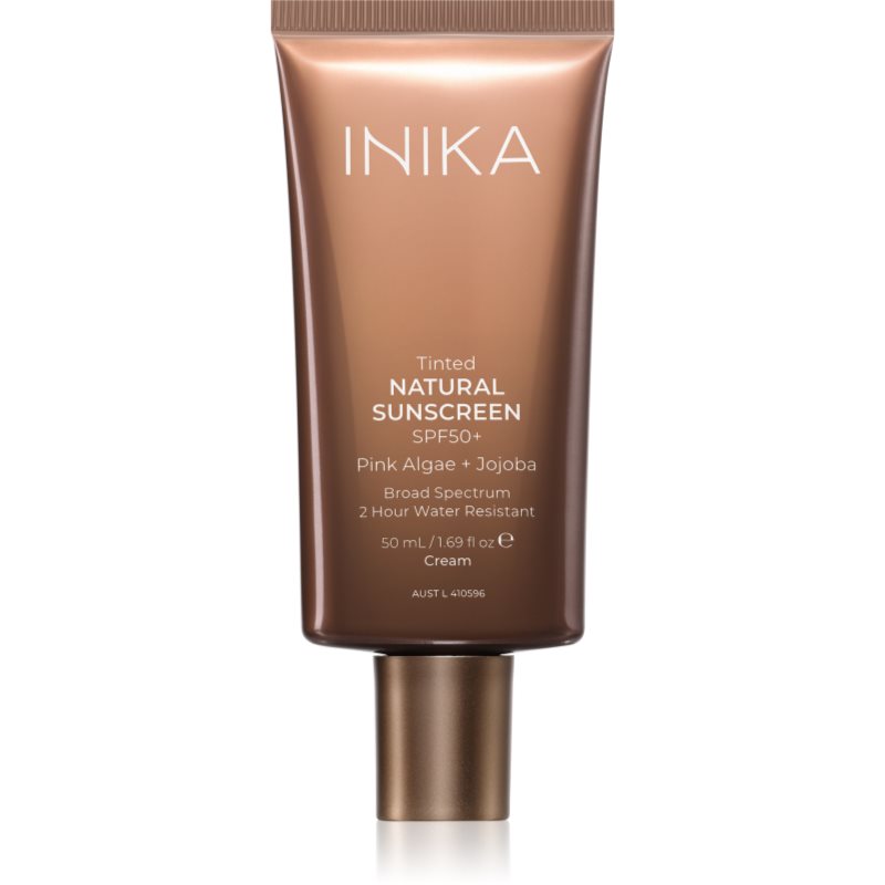INIKA Organic Tinted Natural Sunscreen lotiune de plaja tonifianta SPF 50+ 50 ml