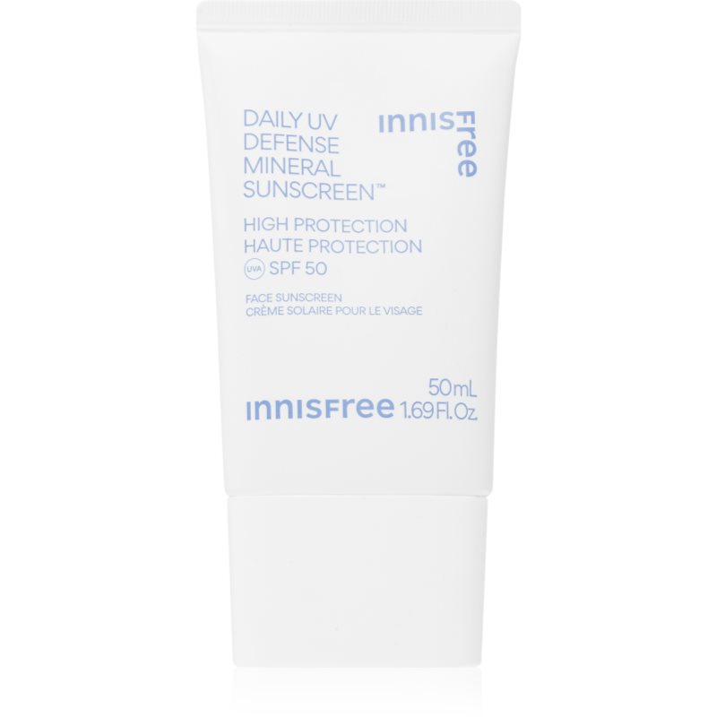 innisfree Daily UV Defense Mineral Sunscreen fluid protector cu minerale pentru fata SPF 50 50 ml