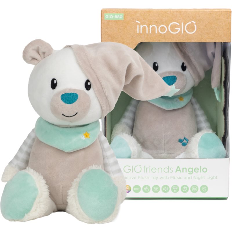 innoGIO GIOfriends Interactive Plush Toy jucărie de adormit cu melodie Angelo 1 buc