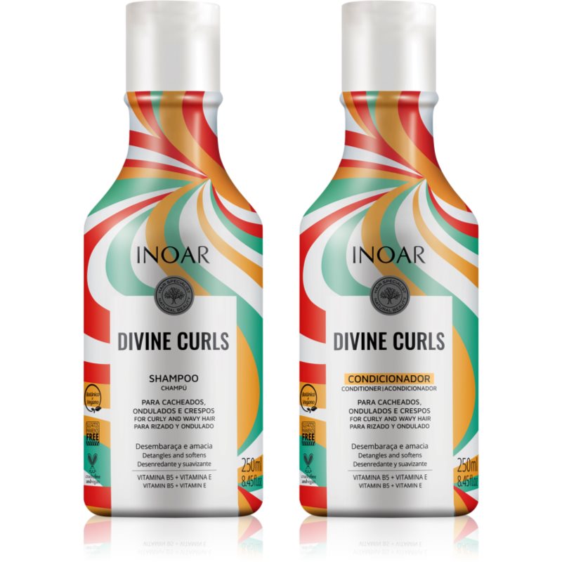 INOAR Curls set pentru păr creț 2x250 ml INOAR Curls set pentru păr creț 2x250 ml