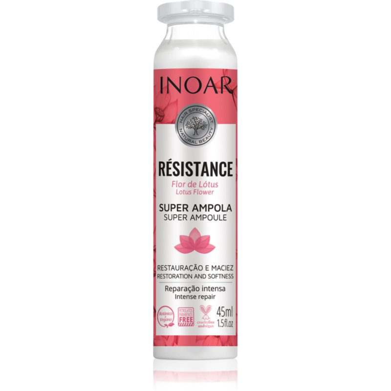 INOAR Résistance Flor de Lótus fiolă pentru intarirea parului 45 ml INOAR Résistance Flor de Lótus fiolă pentru intarirea parului 45 ml