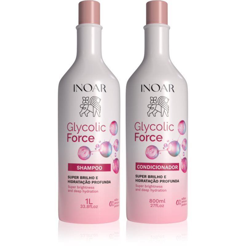 INOAR Glycolic Force Duo set pentru un par stralucitor si catifelat 2 buc