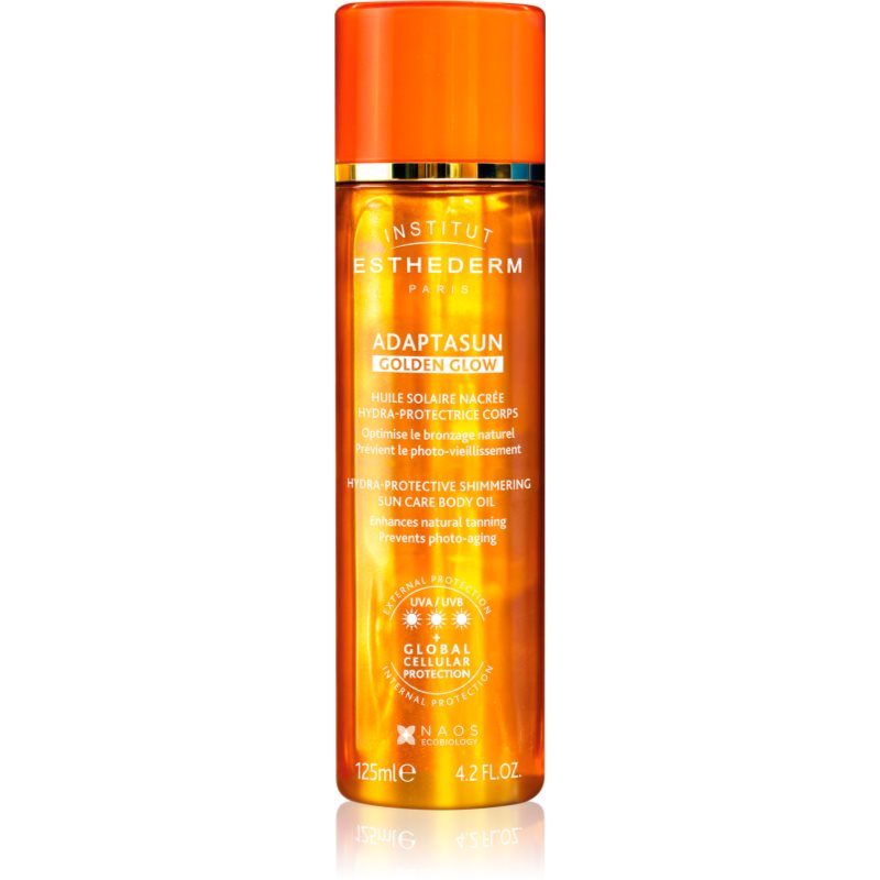 Institut Esthederm Adaptasun Golden Glow ulei stralucitor plaja cu o protectie UV ridicata 125 ml