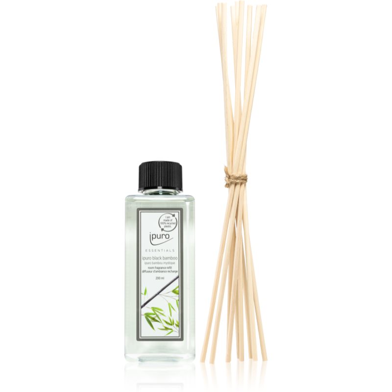 ipuro Essentials Black Bamboo reumplere în aroma difuzoarelor + betisoare de rezerva pentru odorizant de camera 200 ml