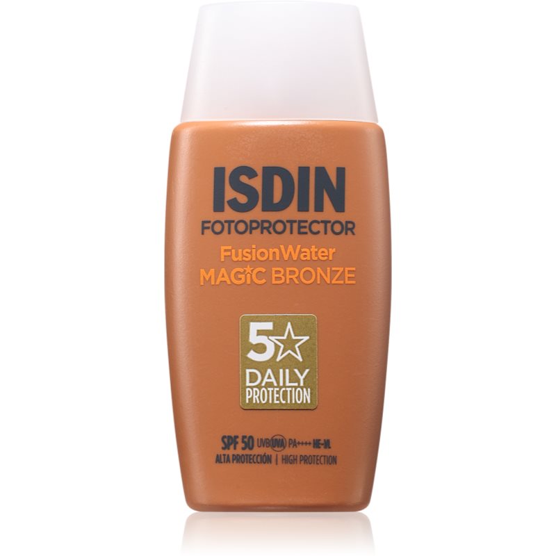 ISDIN Fotoprotector FusionWater Magic Bronze fluid protector tonifiant pentru față SPF 50 50 ml