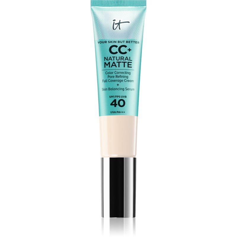 IT Cosmetics Your Skin But Better CC+ Cream Natural Matte machiaj cu efect matifiant SPF 40 pentru femei Fair Ivory 32 ml