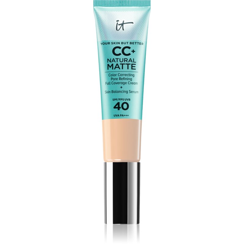 IT Cosmetics Your Skin But Better CC+ Cream Natural Matte machiaj cu efect matifiant SPF 40 pentru femei Fair 32 ml