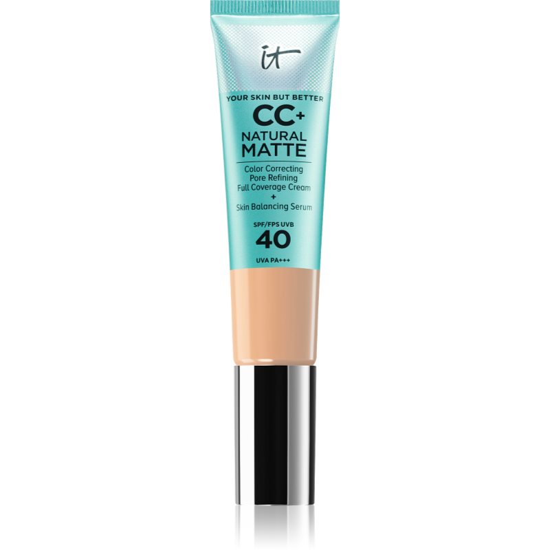 IT Cosmetics Your Skin But Better CC+ Cream Natural Matte machiaj cu efect matifiant SPF 40 pentru femei Light Medium 32 ml