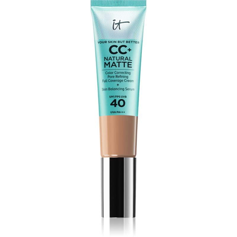 IT Cosmetics Your Skin But Better CC+ Cream Natural Matte machiaj cu efect matifiant SPF 40 pentru femei Neutral Medium 32 ml