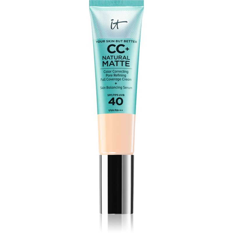 IT Cosmetics Your Skin But Better CC+ Cream Natural Matte machiaj cu efect matifiant SPF 40 pentru femei Fair Beige 32 ml