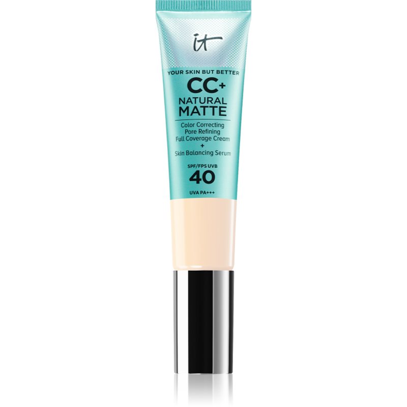 IT Cosmetics Your Skin But Better CC+ Cream Natural Matte machiaj cu efect matifiant SPF 40 pentru femei Fair Warm 32 ml