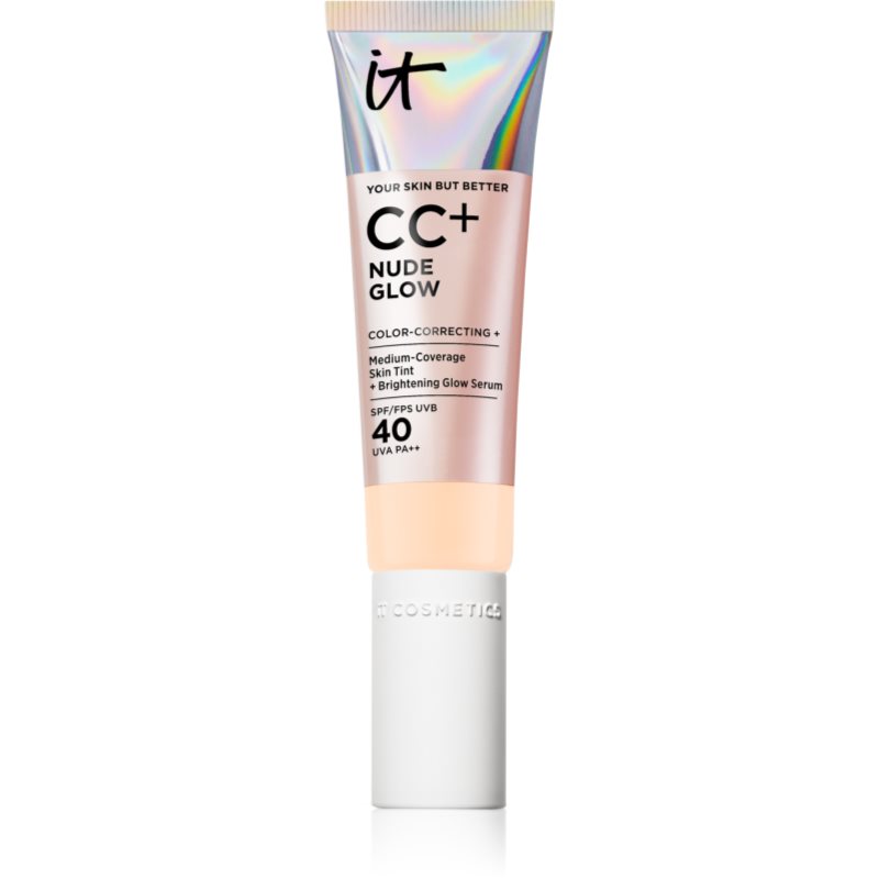 IT Cosmetics Your Skin But Better CC + Nude Glow crema CC pentru o piele mai luminoasa SPF 40 Fair Biege 32 ml