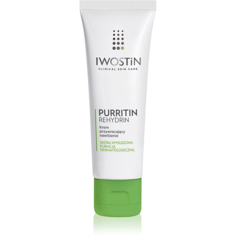 Iwostin Purritin Rehydrin crema de zi hidratanta pentru piele uscata si iritata in urma tratamentului antiacneic 40 ml