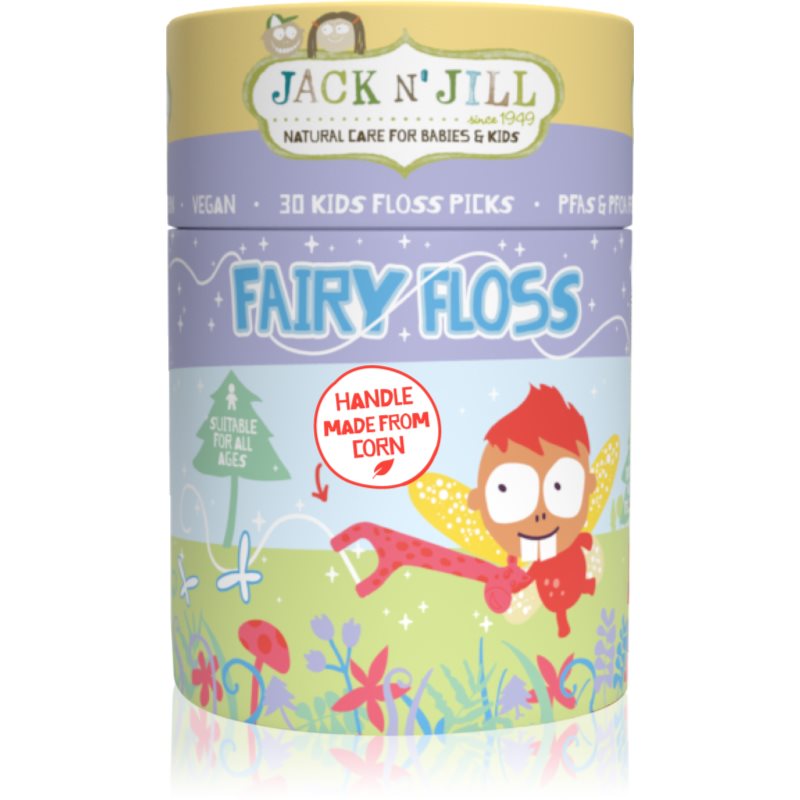 Jack N’ Jill Fairy Floss scobitori dentare cu filet pentru copii 30 buc