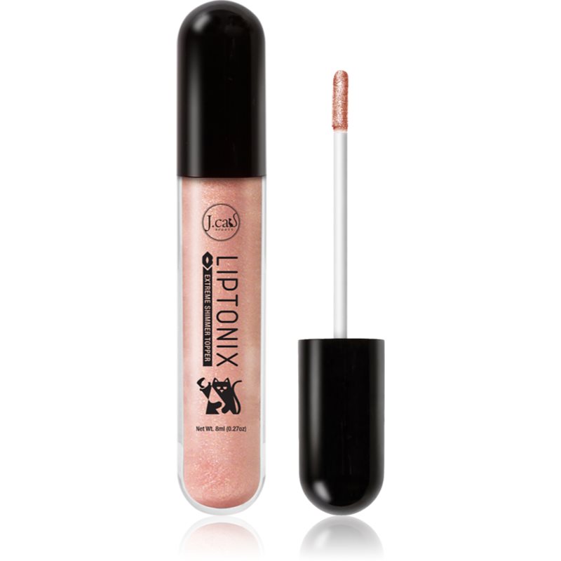 J.Cat Beauty Liptnix Extreme Shimmer Topper Luciu de Buze sclipitor culoare 101 Pebble's BFF 8 g