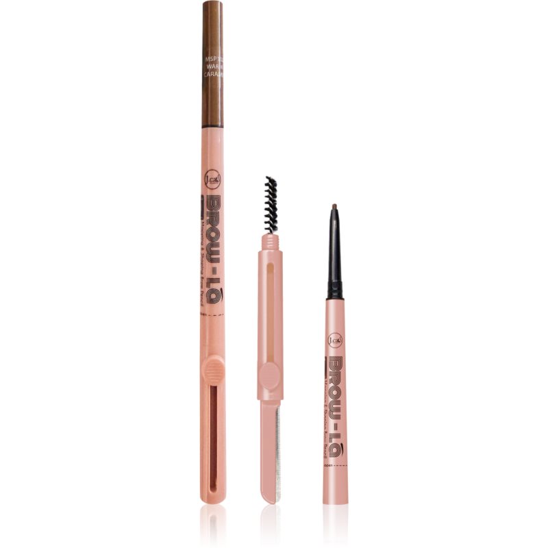 J.Cat Beauty Brow-LA creion pentru sprancene cu pensula culoare 102 Warm Caramel 0.08 g