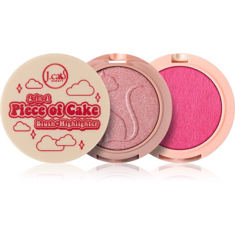 J.Cat Beauty 2 In 1 Piece Of Cake blush pentru iluminare culoare 104 Having Fairy Good Day 12.1 g