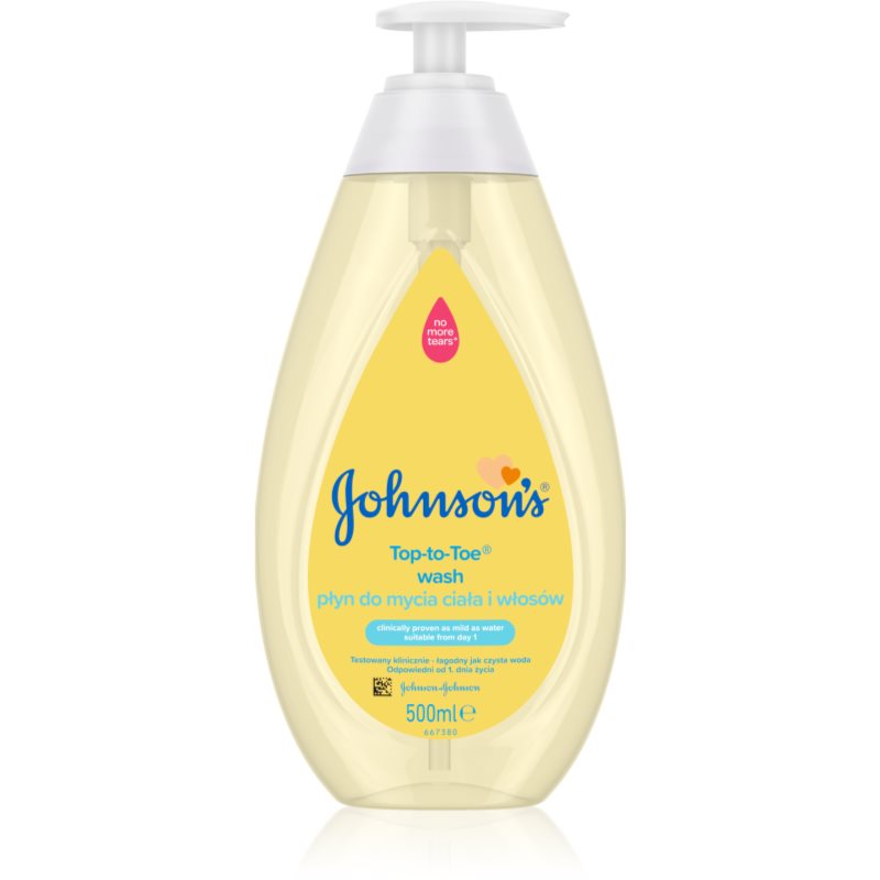 Johnson\'s® Top-to-Toe gel de duș pentru corp și păr pentru nou-nascuti si copii 500 ml