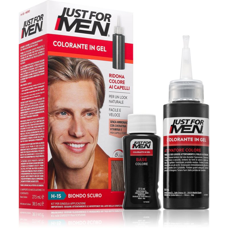 Just for Men Color Kit vopsea de par tonifianta pentru barbati H-15 Dark Blond / Lightest Brown 1 buc