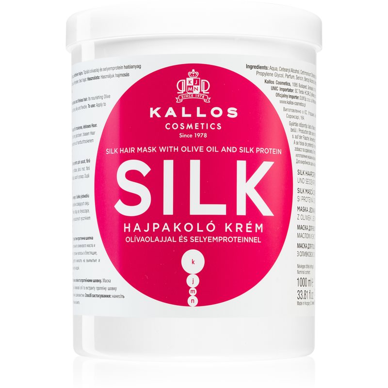 Kallos Silk masca pentru par uscat si sensibil 1000 ml