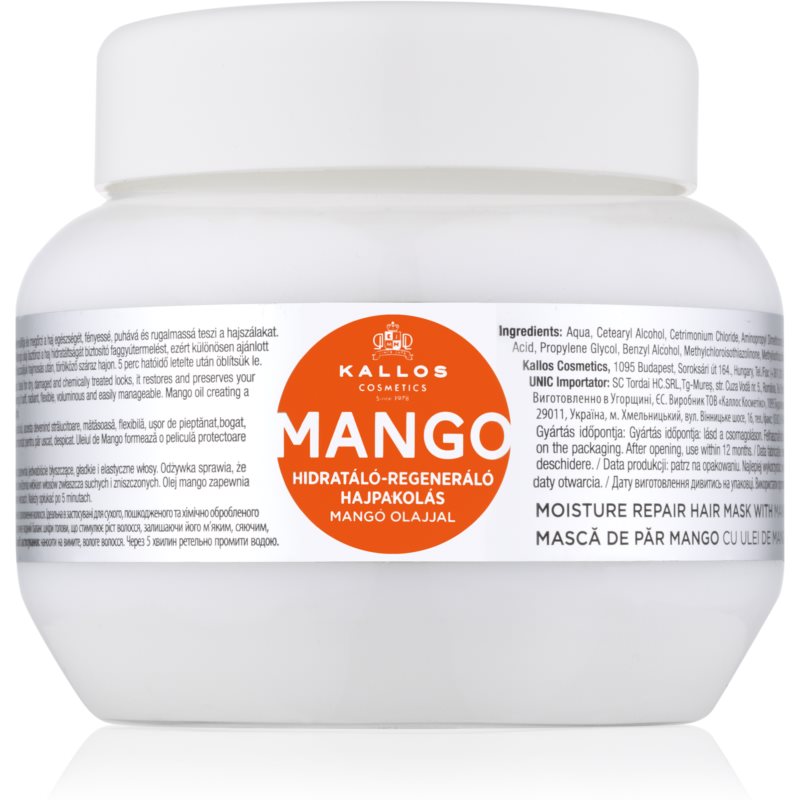 Kallos Mango mască fortifiantă cu ulei de mango 275 ml