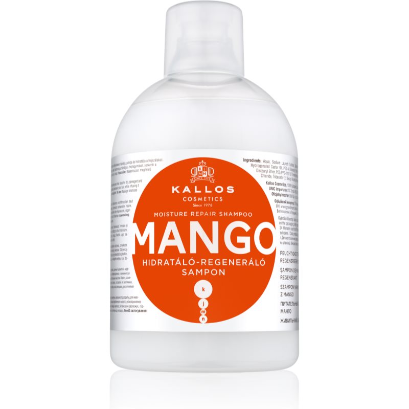 Kallos Mango sampon hidratant pentru par uscat, deteriorat si tratat chimic 1000 ml