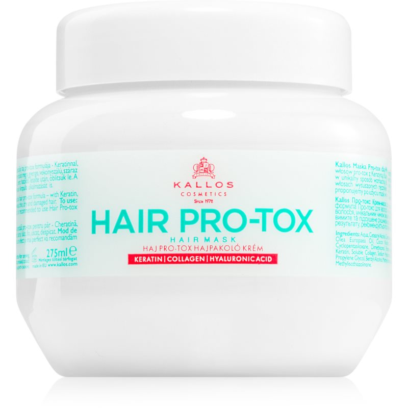 Kallos Hair Pro-Tox Masca pentru par deteriorat cu ulei de cocos, acid hialuronic si colagen 275 ml