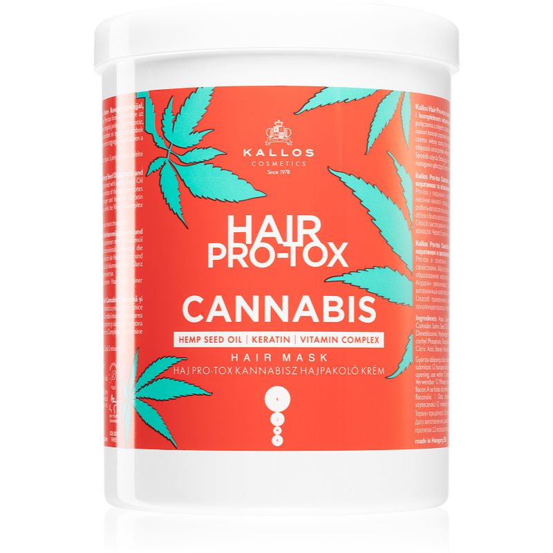 Kallos Hair Pro-Tox Cannabis masca de par regeneratoare cu ulei de canepa 1000 ml