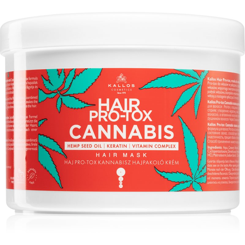 Kallos Hair Pro-Tox Cannabis masca de par regeneratoare cu ulei de canepa 500 ml