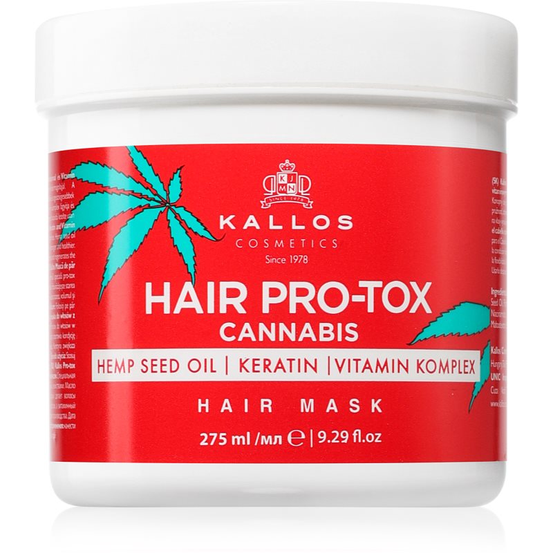 Kallos Hair Pro-Tox Cannabis masca de par regeneratoare cu ulei de canepa 275 ml Kallos Hair Pro-Tox Cannabis masca de par regeneratoare cu ulei de canepa 275 ml