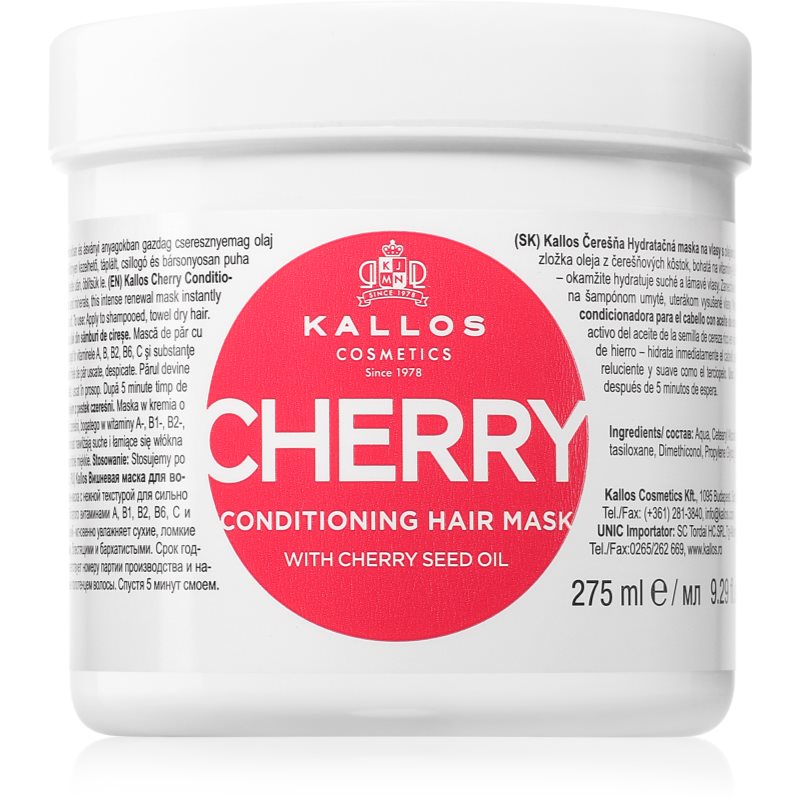 Kallos KJMN Professional Cherry masca hidratanta pentru par deteriorat 275 ml Kallos KJMN Professional Cherry masca hidratanta pentru par deteriorat 275 ml
